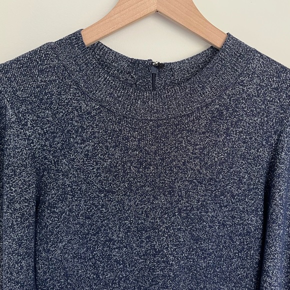 SACHIN & BABI Metallic Blue Long Sleeve Knee Length Occassion Dress Womens Small - Picture 3 of 12